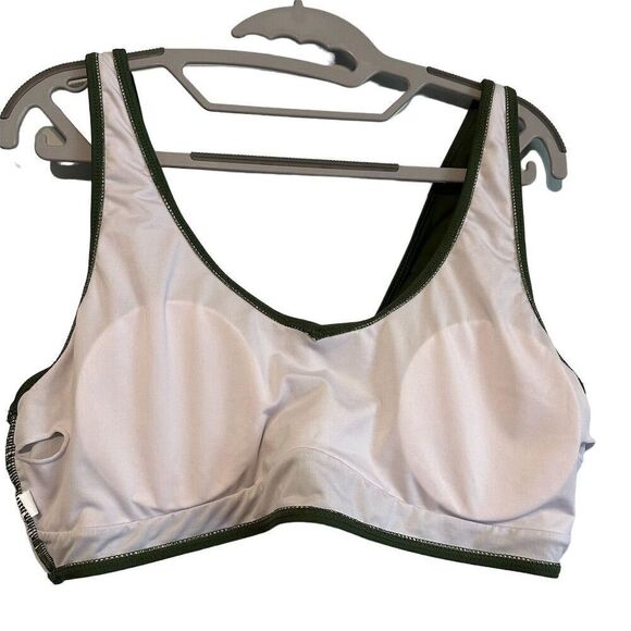 Bikini Swim Top Green Criss Cross Size XL - Picture 11 of 14